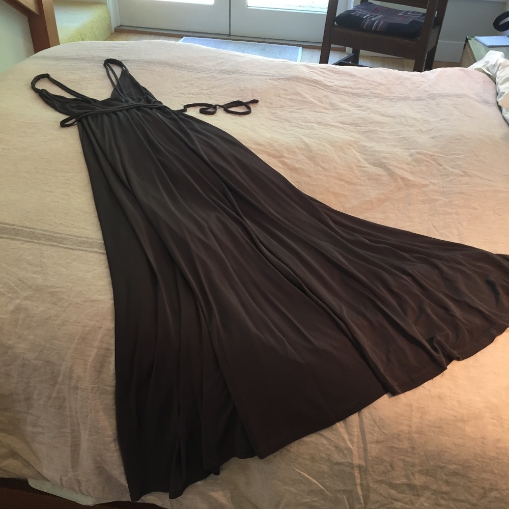 camilla and marc grey wrap maxi gown, sz US 2